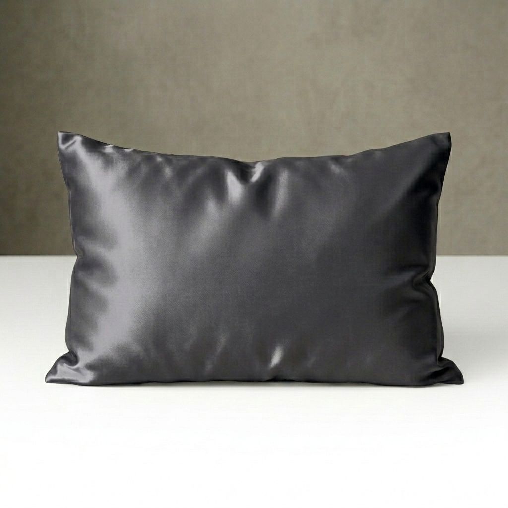 Charcoal Grey Silk Pillowcase