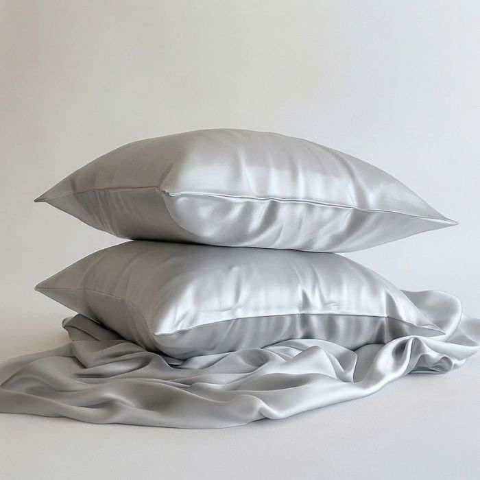 Silver Silk Pillowcase