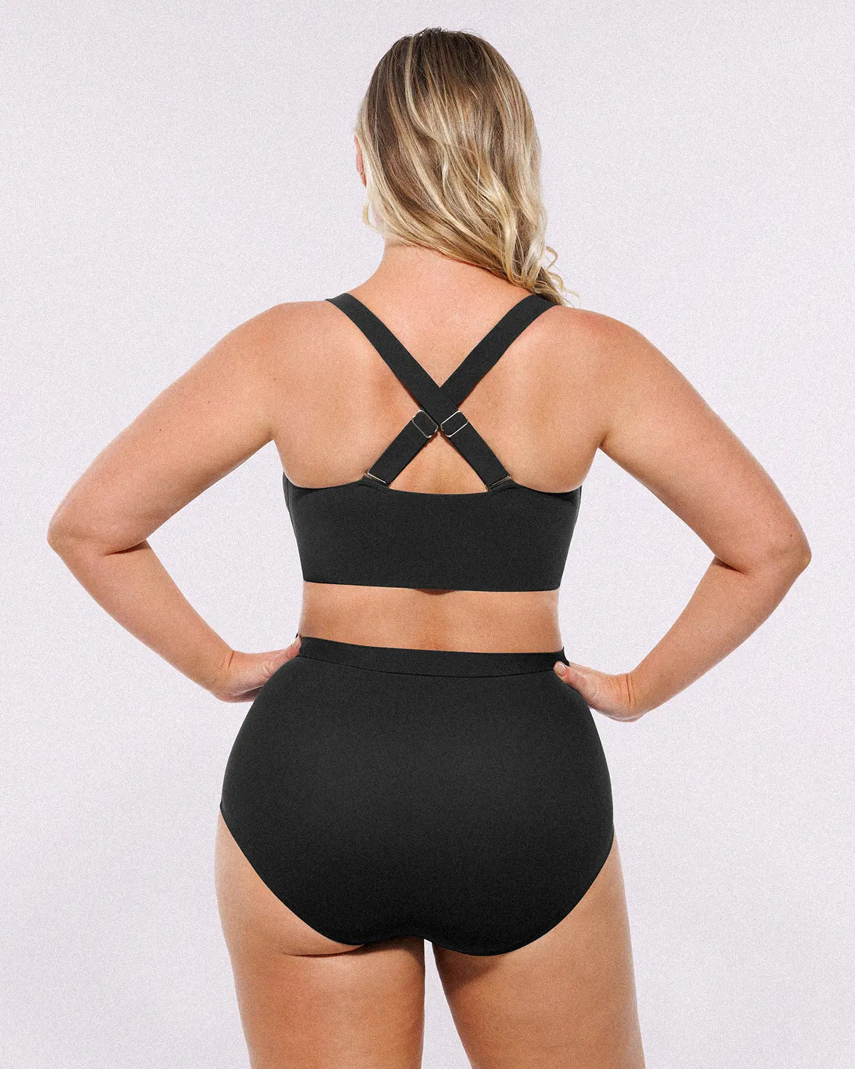 Smart Sculpt™ Ruched V-Neck Bikini Top & High-Waisted Bottom Set