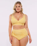 Smart Sculpt™ Ruched V-Neck Bikini Top & High-Waisted Bottom Set